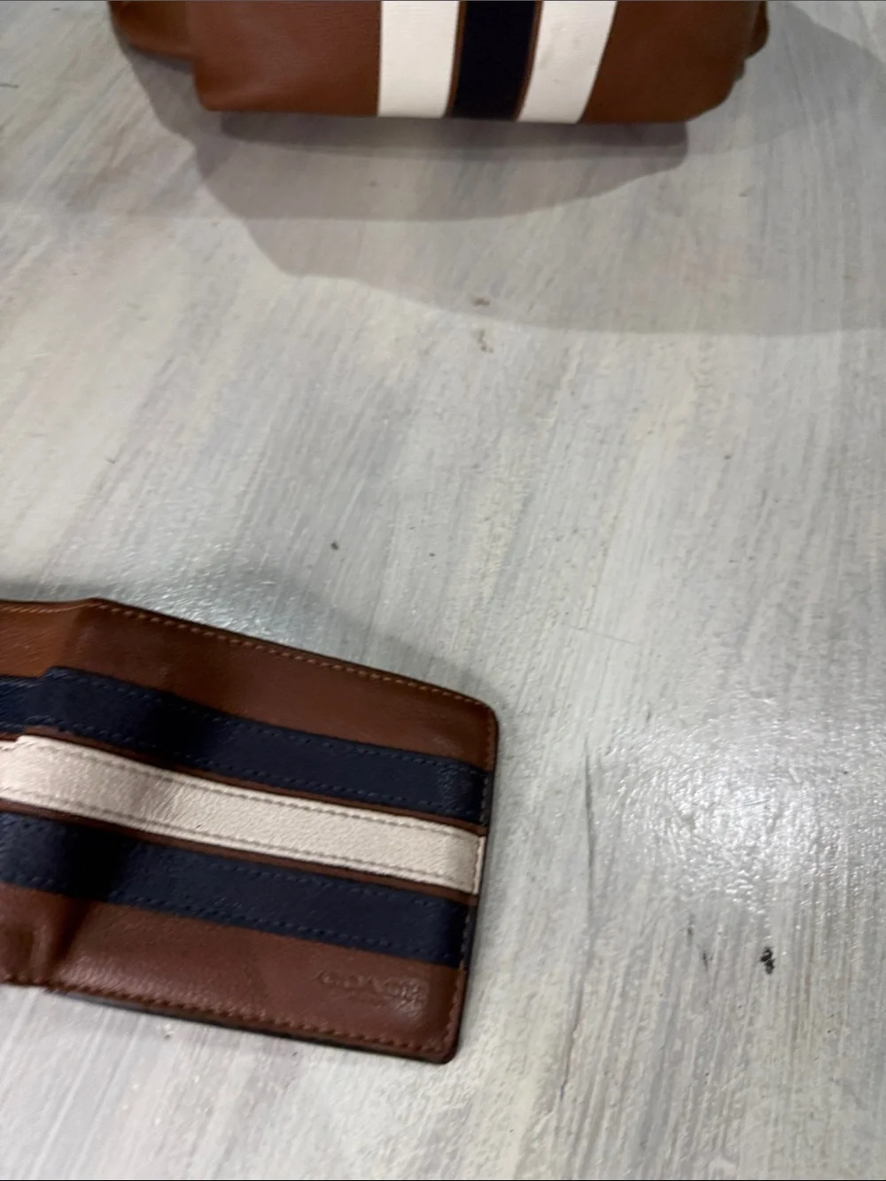 Coach Houston Men’s Brown Leather Backpack Set with Stripe Accent